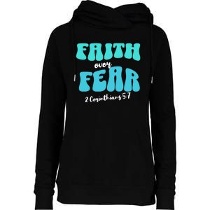 Faith Over Fear Christian Motivational Womens Funnel Neck Pullover Hood