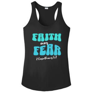 Faith Over Fear Christian Motivational Ladies PosiCharge Competitor Racerback Tank