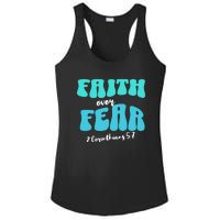 Faith Over Fear Christian Motivational Ladies PosiCharge Competitor Racerback Tank