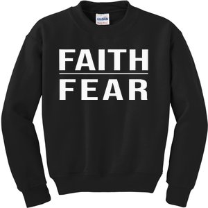 Faith Over Fear Christian For Men Faith Based Gift Kids Sweatshirt