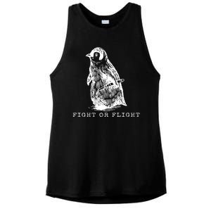 Fight Or Flight Funny Penguin Meme Ladies PosiCharge Tri-Blend Wicking Tank