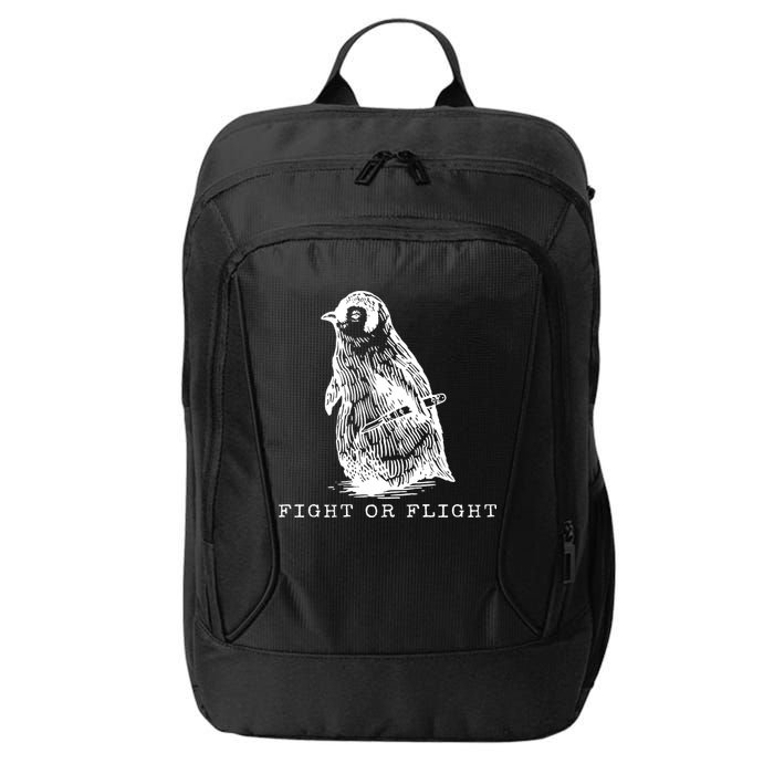 Fight Or Flight Funny Penguin Meme City Backpack
