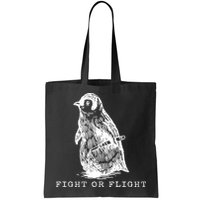 Fight Or Flight Funny Penguin Meme Bag