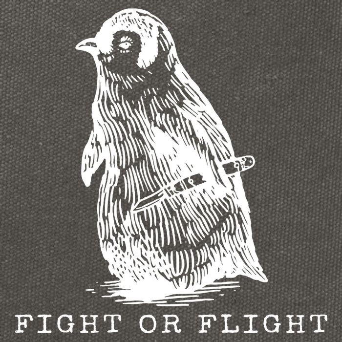 Fight Or Flight Funny Penguin Meme Cotton Canvas Backpack