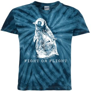 Fight Or Flight Funny Penguin Meme Kids Tie-Dye T-Shirt