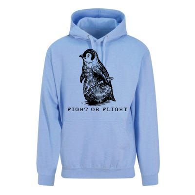 Fight Or Flight Funny Penguin Meme Unisex Surf Hoodie