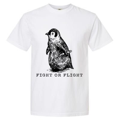 Fight Or Flight Funny Penguin Meme Garment-Dyed Heavyweight T-Shirt
