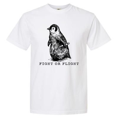 Fight Or Flight Funny Penguin Meme Garment-Dyed Heavyweight T-Shirt