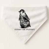 Fight Or Flight Funny Penguin Meme USA-Made Doggie Bandana