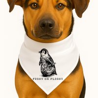 Fight Or Flight Funny Penguin Meme USA-Made Doggie Bandana