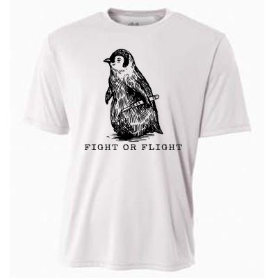 Fight Or Flight Funny Penguin Meme Cooling Performance Crew T-Shirt