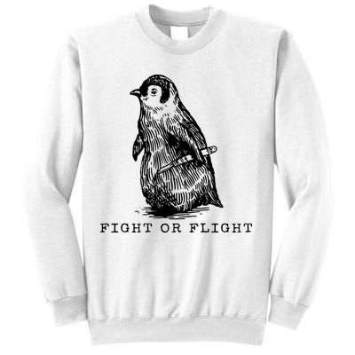 Fight Or Flight Funny Penguin Meme Sweatshirt