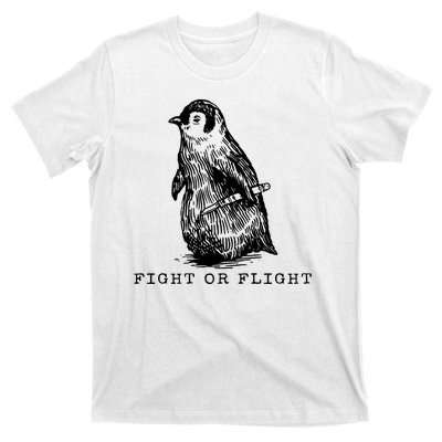 Fight Or Flight Funny Penguin Meme T-Shirt