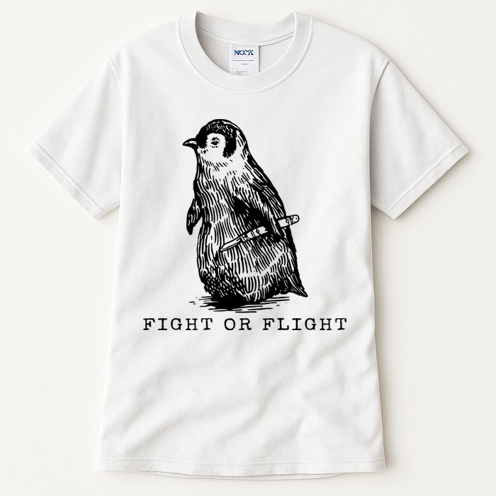 Fight Or Flight Funny Penguin Meme Tall T-Shirt