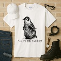 Fight Or Flight Funny Penguin Meme Tall T-Shirt