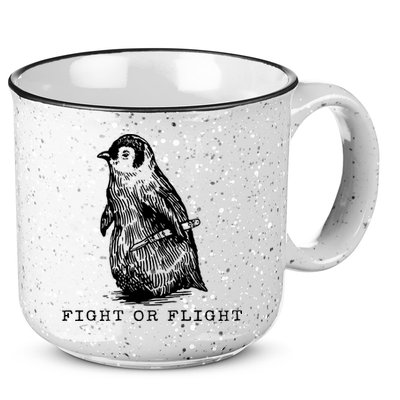 Fight Or Flight Funny Penguin Meme 15oz Campfire Ceramic Mug