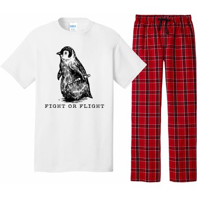 Fight Or Flight Funny Penguin Meme Pajama Set