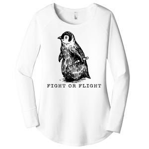 Fight Or Flight Funny Penguin Meme Women's Perfect Tri Tunic Long Sleeve Shirt