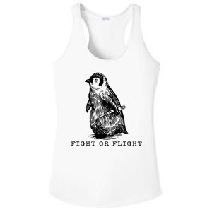 Fight Or Flight Funny Penguin Meme Ladies PosiCharge Competitor Racerback Tank