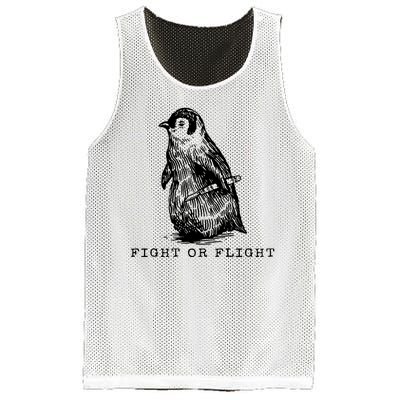 Fight Or Flight Funny Penguin Meme Mesh Reversible Basketball Jersey Tank