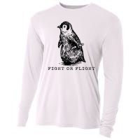 Fight Or Flight Funny Penguin Meme Cooling Performance Long Sleeve Crew