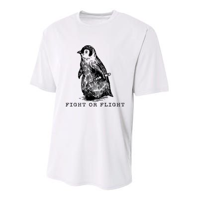 Fight Or Flight Funny Penguin Meme Youth Performance Sprint T-Shirt