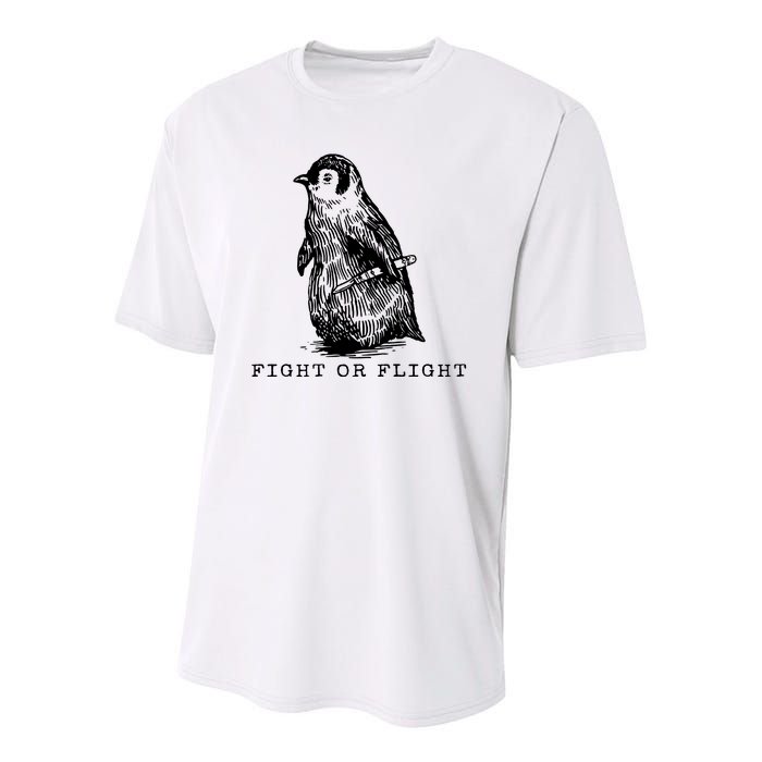 Fight Or Flight Funny Penguin Meme Youth Performance Sprint T-Shirt