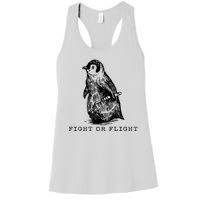 Fight Or Flight Funny Penguin Meme Women's Racerback Tank