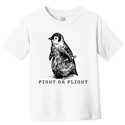 Fight Or Flight Funny Penguin Meme Toddler T-Shirt