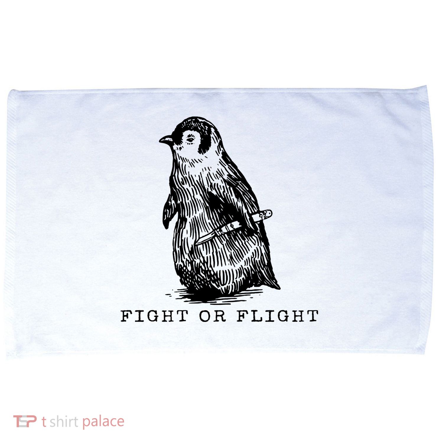 Fight Or Flight Funny Penguin Meme Microfiber Hand Towel