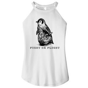 Fight Or Flight Funny Penguin Meme Women's Perfect Tri Rocker Tank