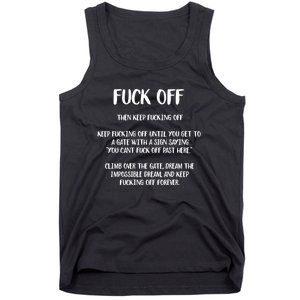 Fuck Off Fucking Off Forever Tank Top