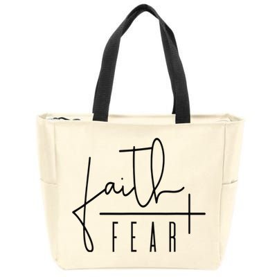 Faith Over Fear Jesus Religious Faith Christian Zip Tote Bag
