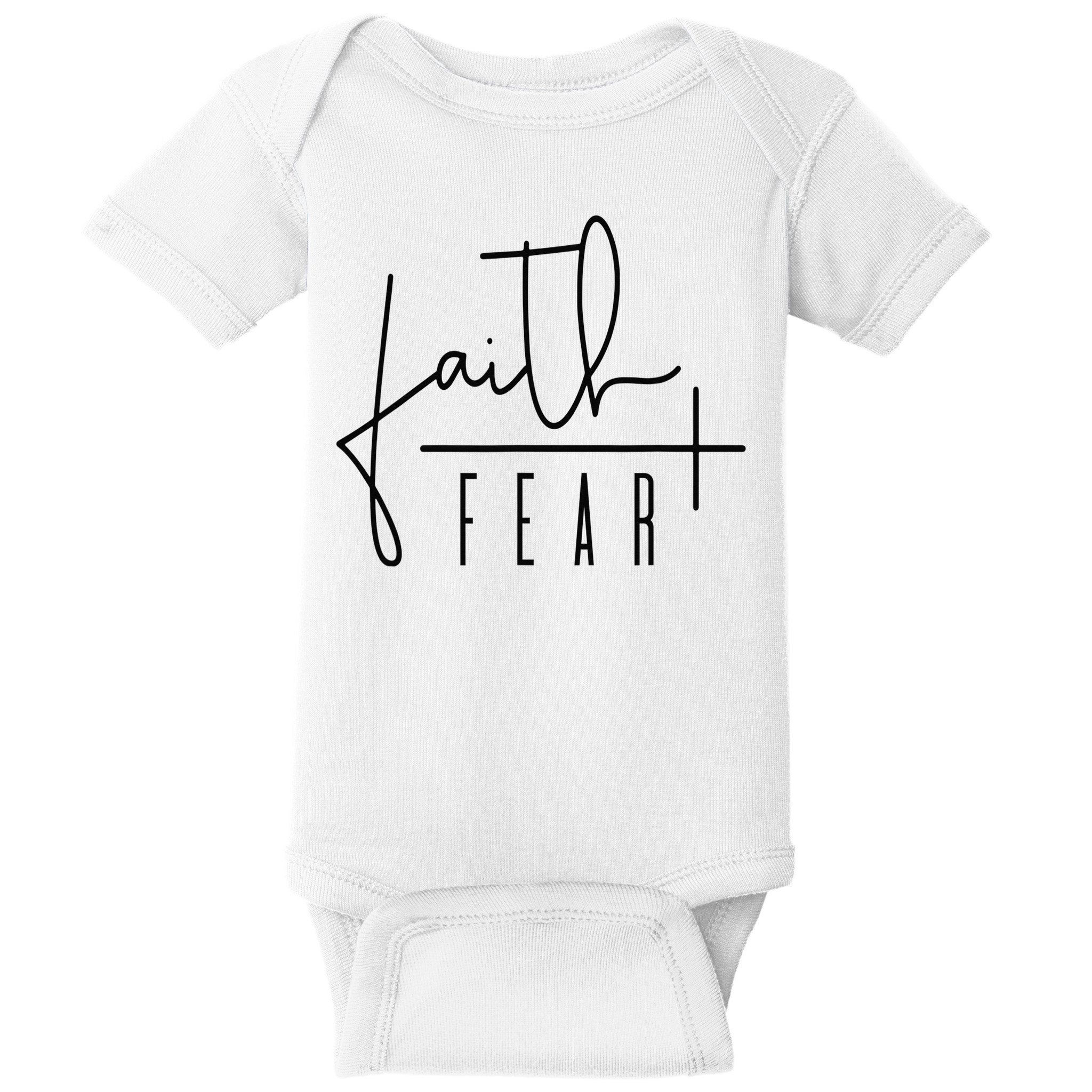 Faith Over Fear Jesus Religious Faith Christian Baby Bodysuit