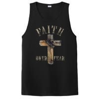 Faith Over Fear American Christian Cross God Jesus PosiCharge Competitor Tank