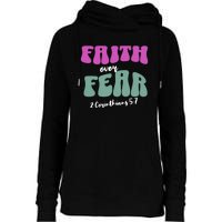 Faith Over Fear Christian Motivational Womens Funnel Neck Pullover Hood