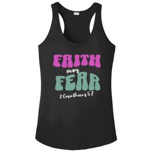 Faith Over Fear Christian Motivational Ladies PosiCharge Competitor Racerback Tank