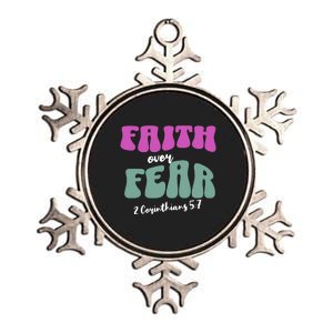 Faith Over Fear Christian Motivational Metallic Star Ornament