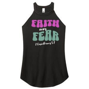 Faith Over Fear Christian Motivational Women's Perfect Tri Rocker Tank