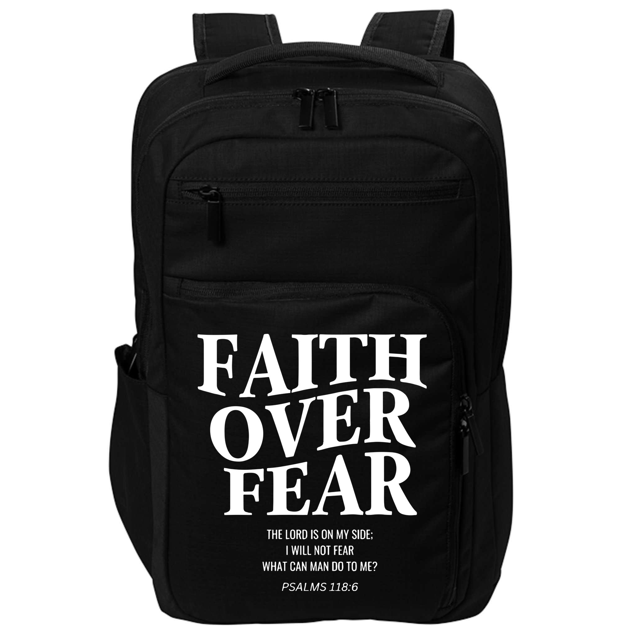 Faith Over Fear Christian Jesus Impact Tech Backpack
