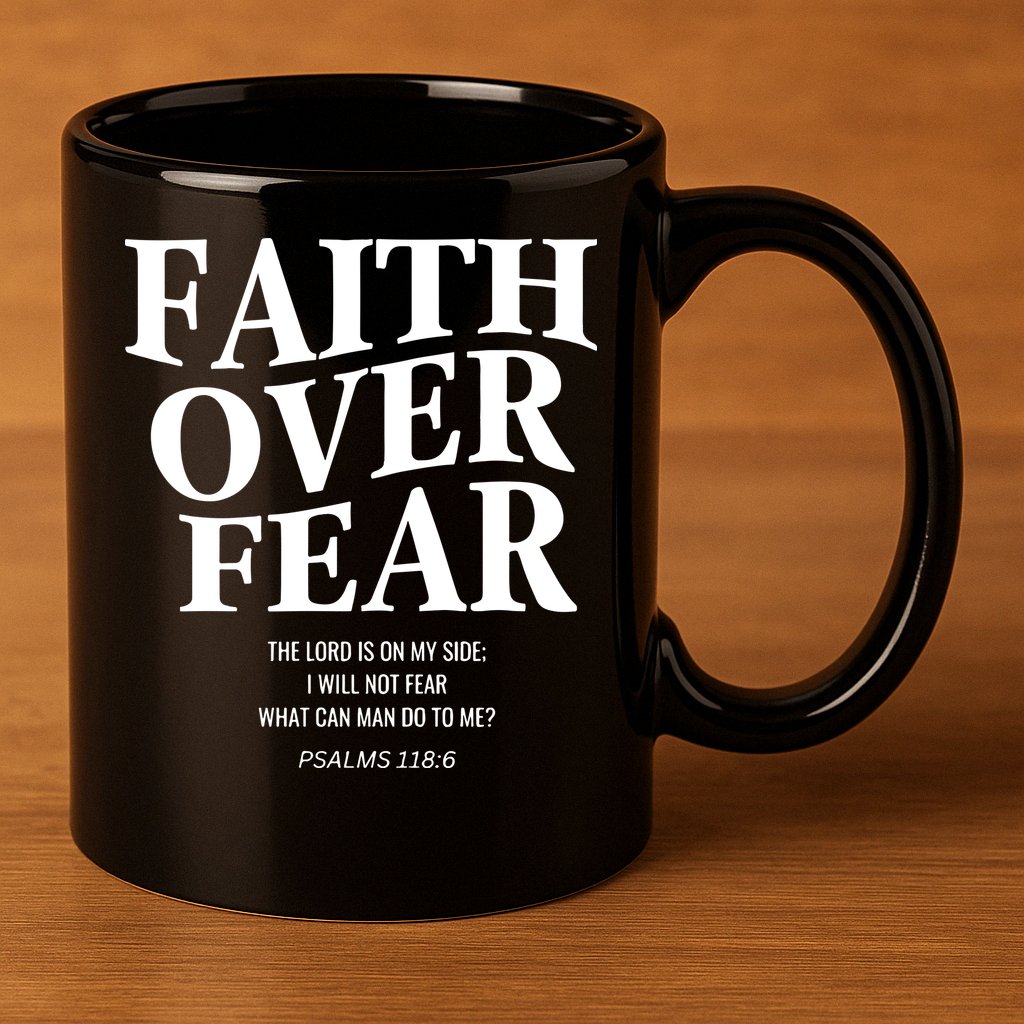 Faith Over Fear Christian Jesus 11oz C Handle Ceramic Mug
