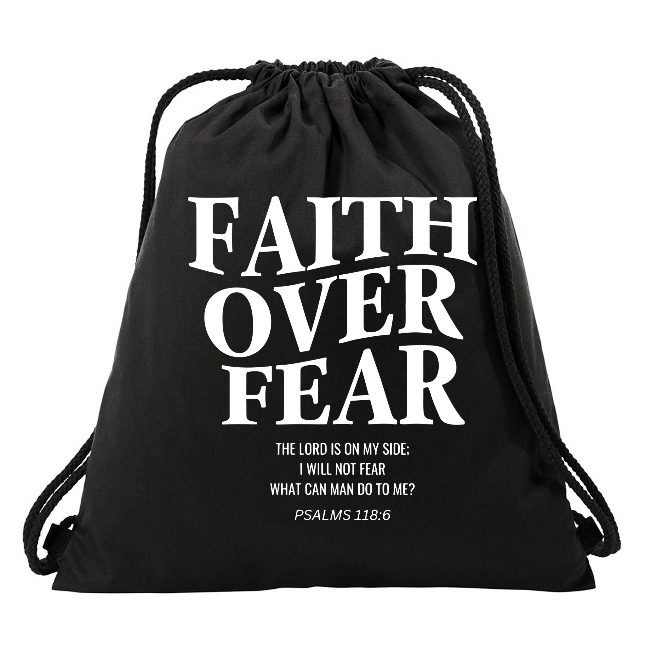 Faith Over Fear Christian Jesus Drawstring Bag