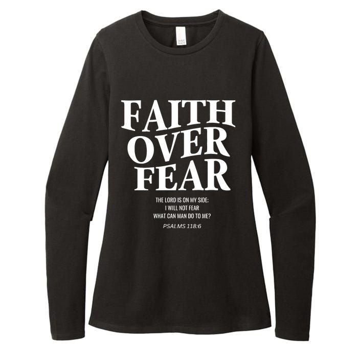 Faith Over Fear Christian Jesus Womens CVC Long Sleeve Shirt