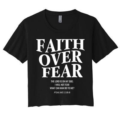 Faith Over Fear Christian Jesus Crop Top