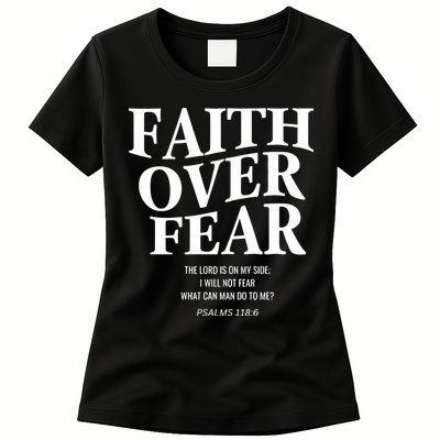 Faith Over Fear Christian Jesus Womens T-Shirt