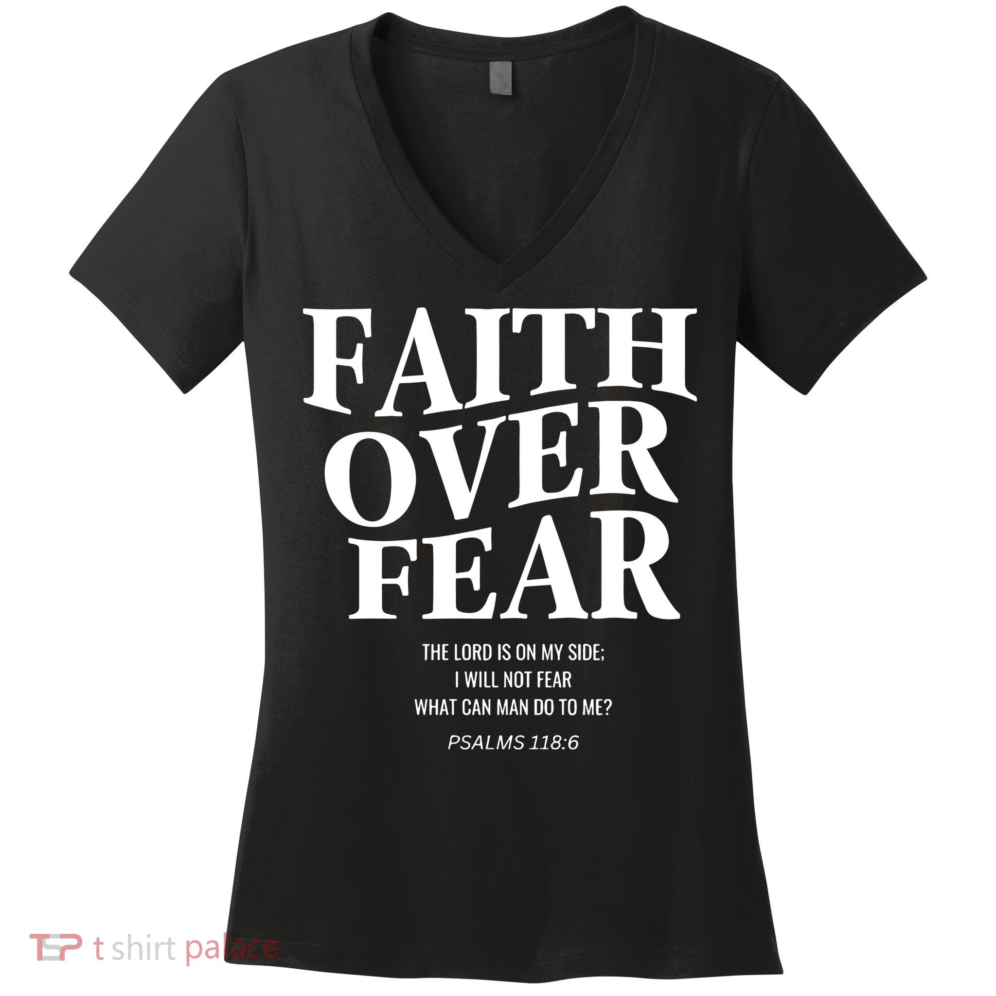 Faith Over Fear Christian Jesus Women's V-Neck T-Shirt