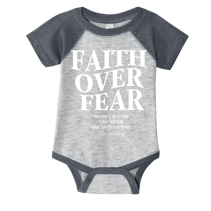 Faith Over Fear Christian Jesus Infant Baby Jersey Bodysuit