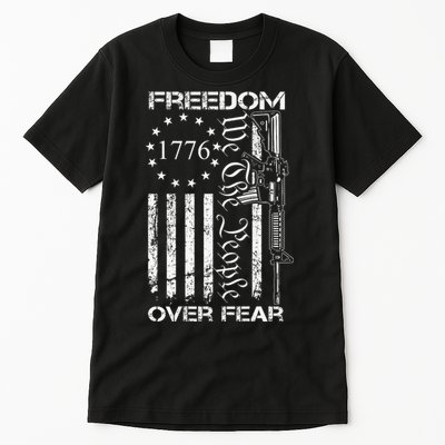 Freedom Over Fear Pro Gun Usa Flag 2nd Amendment Tall T-Shirt