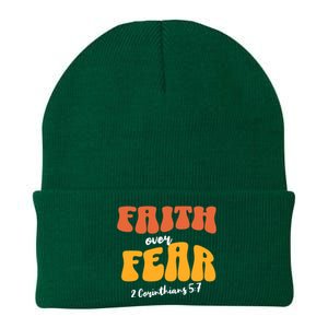 Faith Over Fear Christian Motivational Knit Cap Winter Beanie