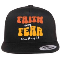 Faith Over Fear Christian Motivational Flat Bill Trucker Hat